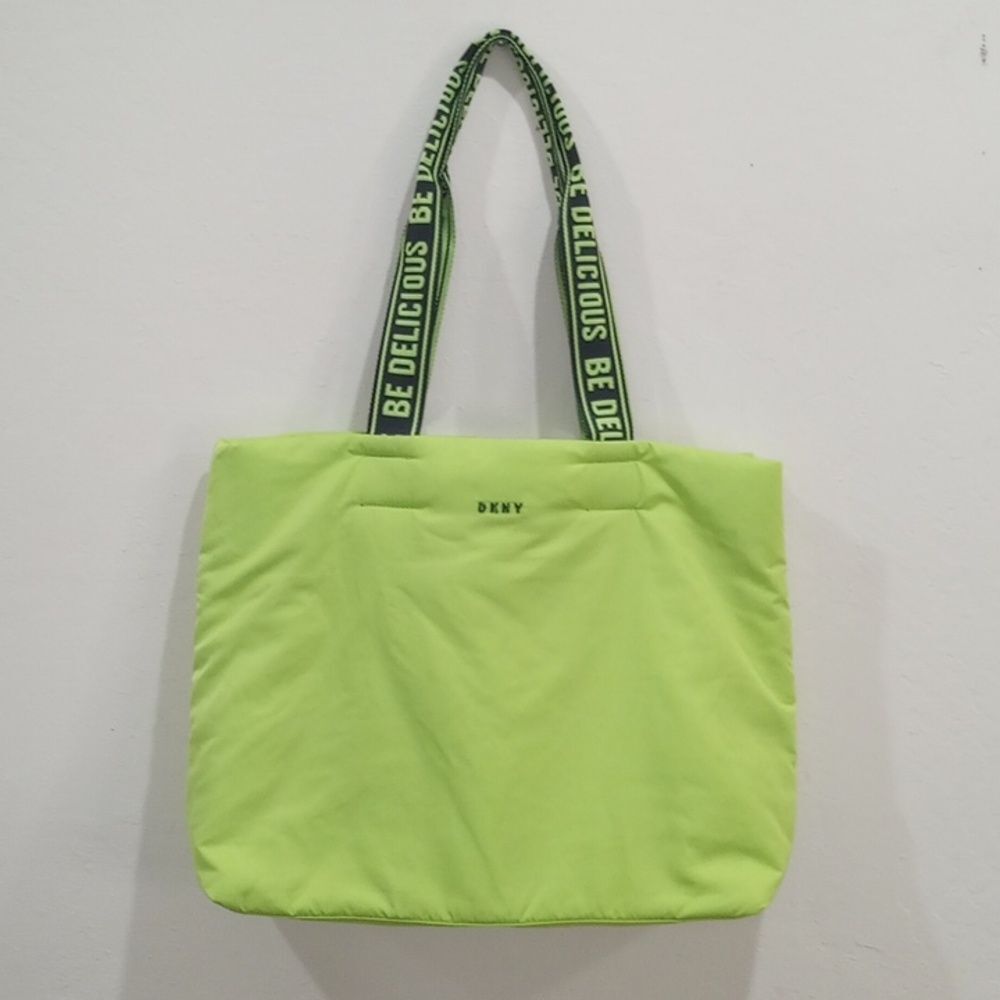 DKNY Be Delicious Neon Green Tote Shopper Sac - Picture 1 of 9